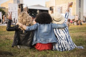 ladies at an outdoor concert in downtown san diego