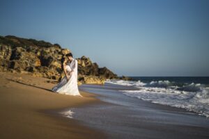 married couple share a moment at encinitas beach