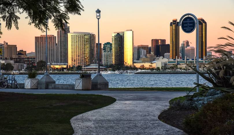 Golden Coast Restrooms mobile restroom unit in a service area