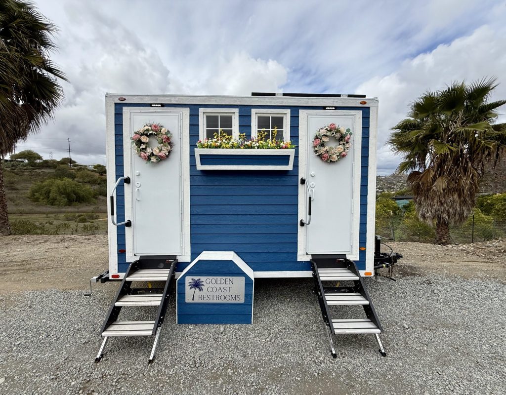 IMG_7491 Luxury portable restroom trailer set up at El Cajon wedding