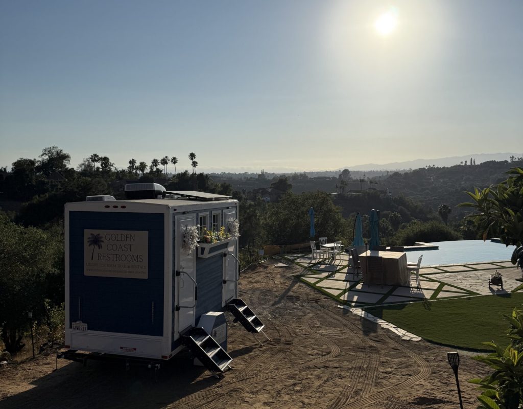 Premium luxury porta potty rental by Golden Coast Restrooms for upscale events