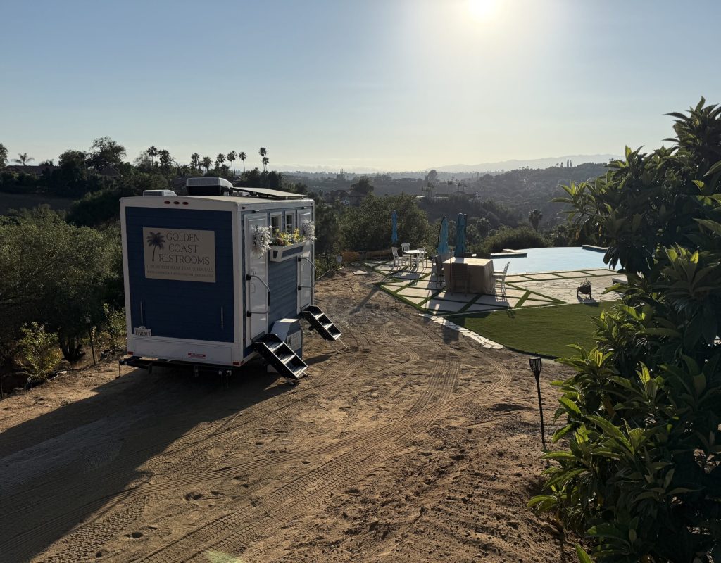 Golden Coast Restrooms providing upscale portable toilet for celebrations