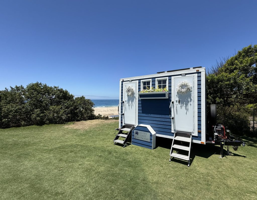 Reliable restroom unit for outdoor event by Golden Coast Restrooms